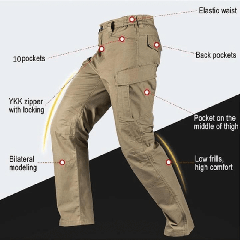 Men's Tactical Pants, IPX7 Water Resistant Ripstop Cargo Pants