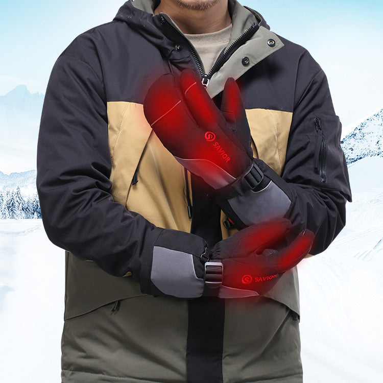 Manoplas eléctricas con batería para hombres y mujeres, manoplas de esquí recargables con dedo de cangrejo flexible 2021 con batería de 7,4 V 2200 mAh para patinaje sobre nieve en invierno, camping, caza, senderismo, motocicleta