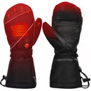 Guantes de manoplas calefactables para hombres y mujeres, guantes de nieve para esquí con batería recargable eléctrica de cuero de Palma, para invierno, para acampar y para senderismo