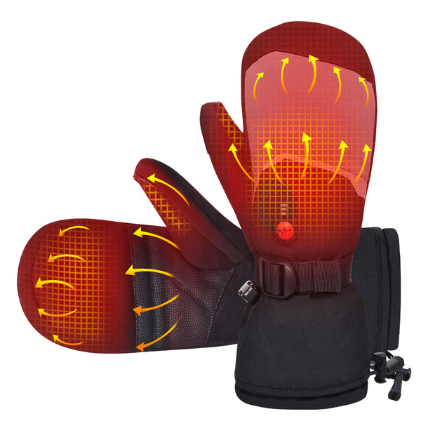 Manoplas térmicas Guantes de esquí eléctricos Hombres Mujeres, Salvador 2021 Palm & Handback Manoplas de nieve recargables térmicas con batería de 7.4V 2200mAh para invierno Patinar Esquí Camping Caza Senderismo Manos frías