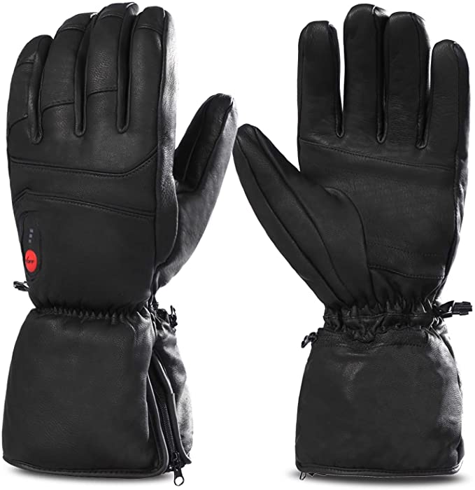 Guantes calefactables de cuero