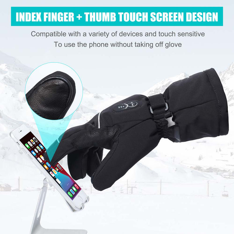 SD15 Unisex Heated Gloves for Ski Skating Snow Camping Hiking