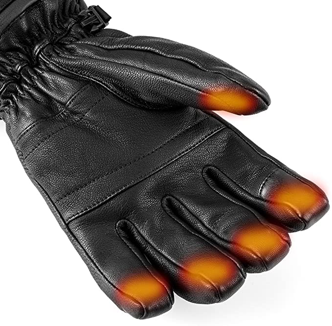 Guantes calefactables de cuero