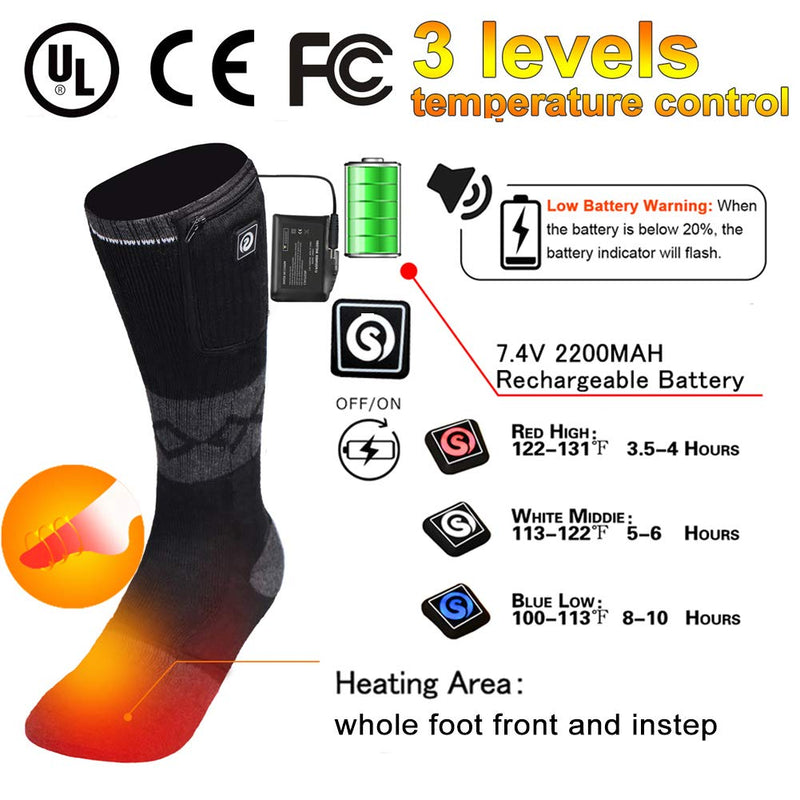 Hot Sale Winter Warm Motorcycling Skiing Hunting Fishing Rechargeable Battery Heated Socks for Women Men S05B