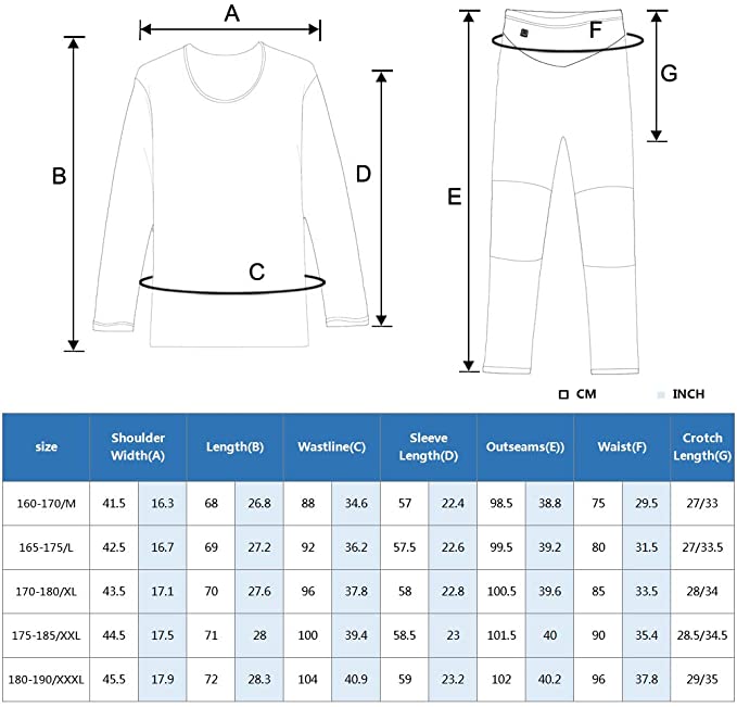 Uppvärmning Termisk Underkläder för män och kvinnor Laddningsbart batteridrivet kolfibervärme