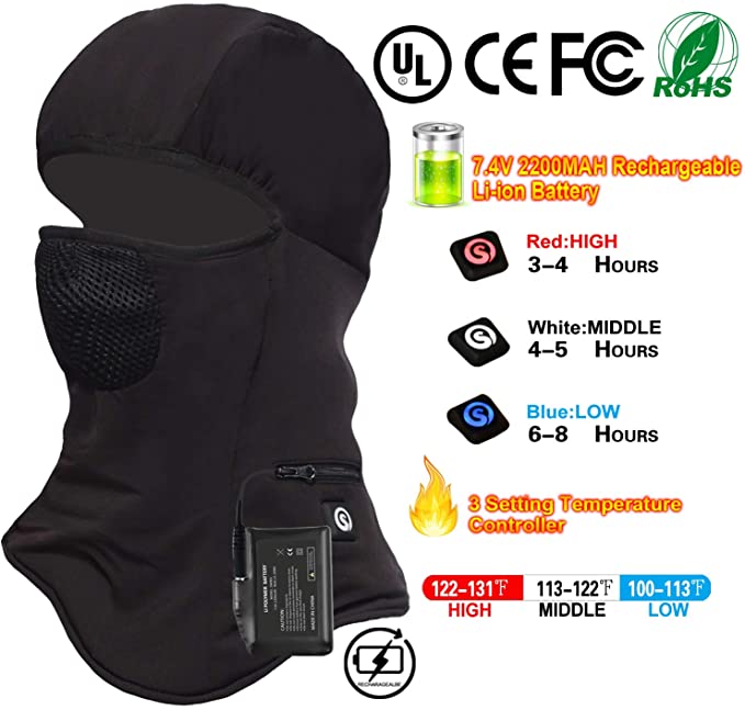 HeatedMall Battery Windproof podgrzewana maska ​​na twarz